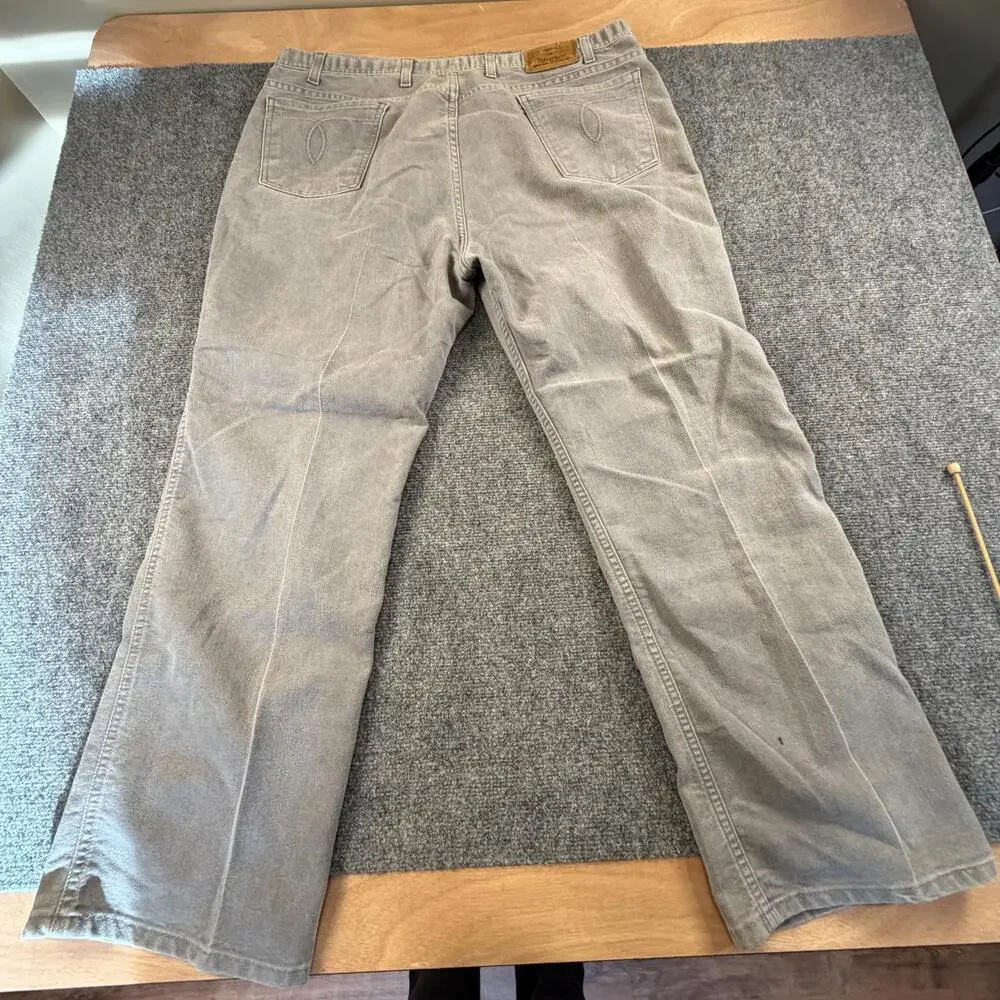 Levis Action Slacks Mens 44x30 Gray Twill Straight Leg Vintage Trousers #1246